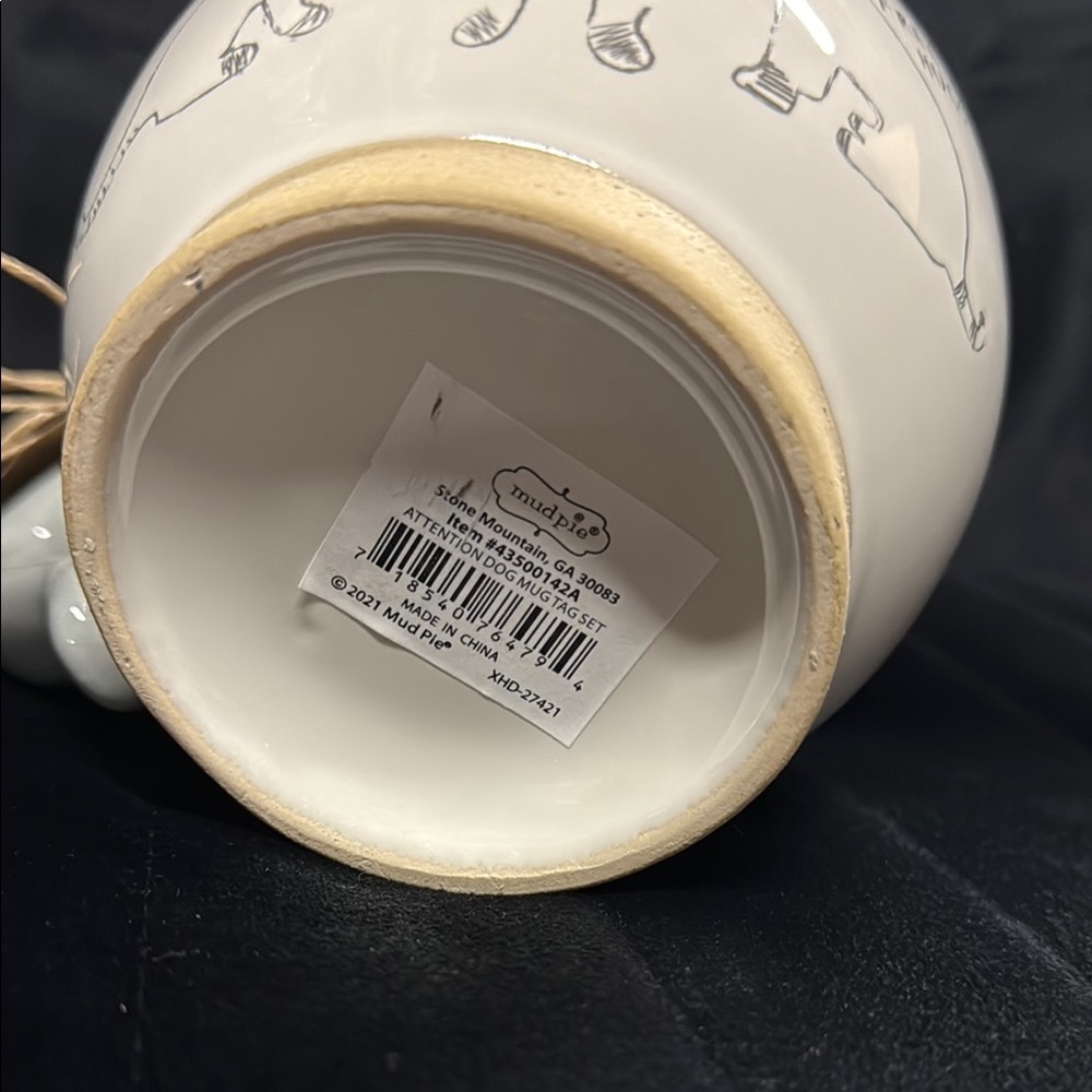 New Mud Pie Attention Seeker 17 oz Dog Mug and Tag set - Picture 7 of 8